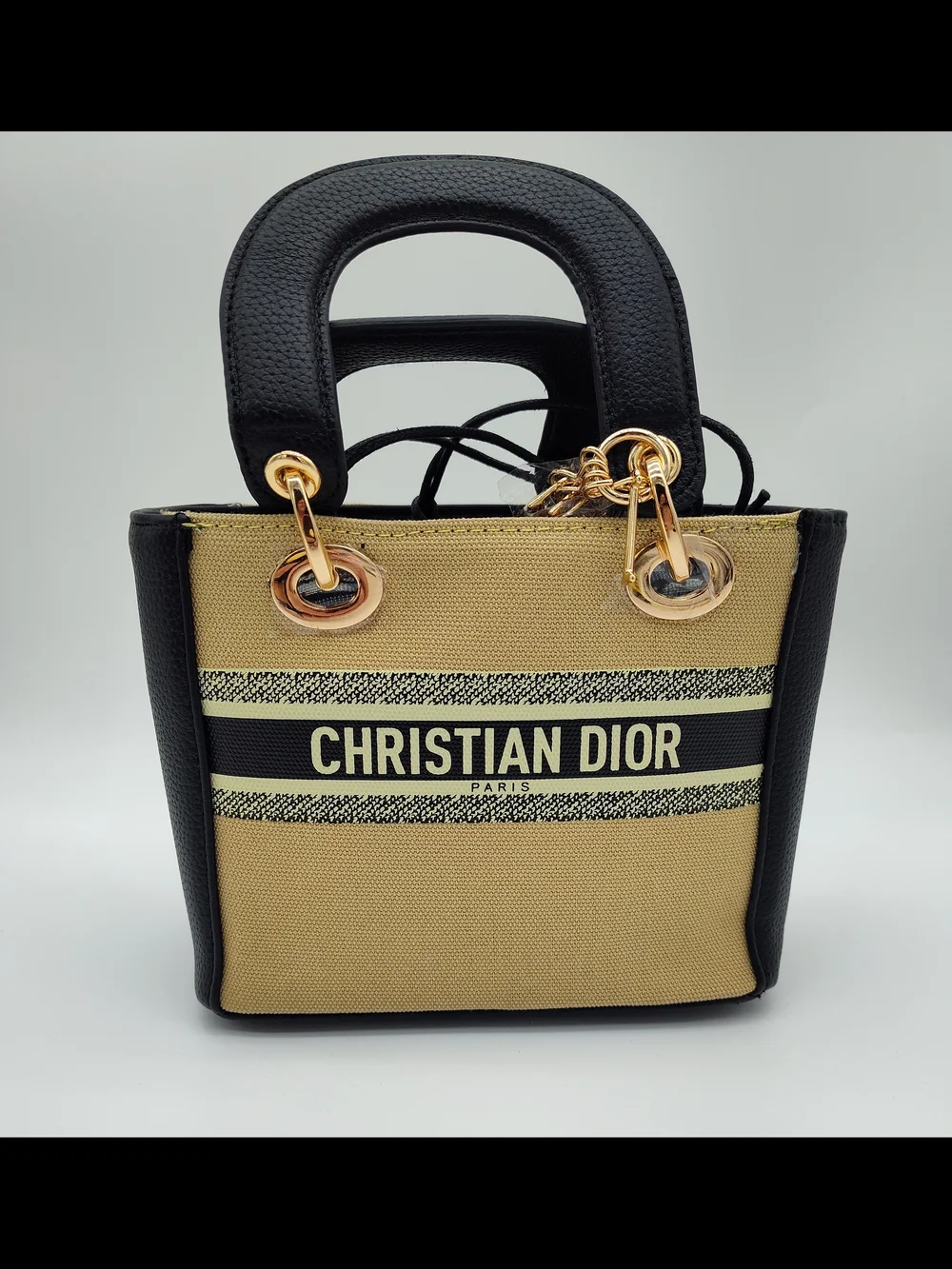 DIOR Beauty Mini Lady Dior Style Tote Gold Charm Canvas Top Handle Gift Set GWP - Picture 6 of 15